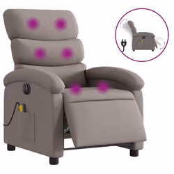 Poltrona Massaggiante Reclinabile Elettrica Tortora in Tessutocod mxl 84910 - Vista aggiuntiva 2