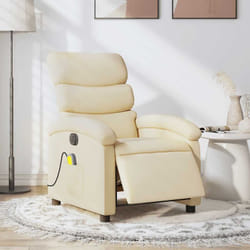 Vidaxl - Poltrona Reclinabile Massaggiante Elettrica Crema in Tessuto 44064