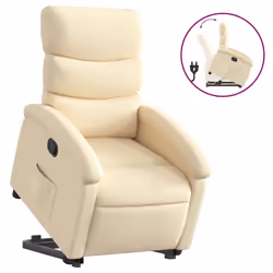Poltrona Alzapersona Reclinabile Crema in Tessutocod mxl 132847 - Vista aggiuntiva 2