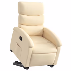 Poltrona Alzapersona Reclinabile Crema in Tessutocod mxl 132847 - Vista aggiuntiva 3