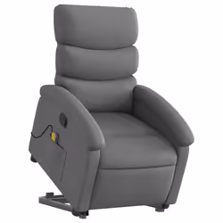 Poltrona Alzapersona Massaggi Reclinabile Grigio Scuro Tessutocod mxl 133081 - Vista aggiuntiva 3