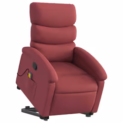 Poltrona Alzapersona Massaggio Reclinabile Rosso Vino Tessutocod mxl 132850 - Vista aggiuntiva 3