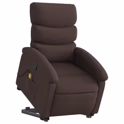 Poltrona Alzapersona Massaggi Reclinabile Marrone Scuro Tessutocod mxl 84917 - Vista aggiuntiva 3