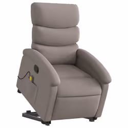 Poltrona Alzapersona Massaggiante Reclinabile Tortora Tessutocod mxl 132839 - Vista aggiuntiva 3