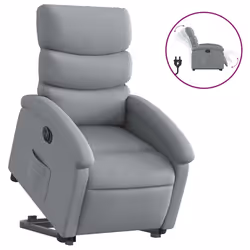 Poltrona Reclinante Alzapersona Elettrica Grigio Chiaro Tessutocod mxl 85269 - Vista aggiuntiva 2