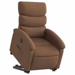 vidaXL Poltrona Alzapersona Reclinabile Elettrica Marrone Tessuto - Vista aggiuntiva 3