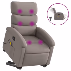 Poltrona Alzapersona Massaggiante Elettrica Tortora in Tessutocod mxl 109043 - Vista aggiuntiva 2