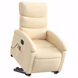 Poltrona Alzapersona Massaggiante Elettrica Crema in Tessutocod mxl 85074 - Vista aggiuntiva 3