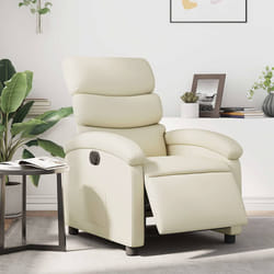 vidaXL Poltrona Reclinabile Elettrica Crema in Similpelle