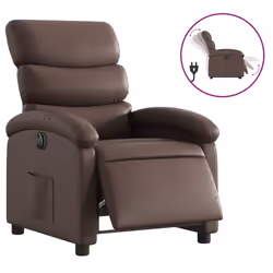 Poltrona Reclinabile Elettrica Marrone in Similpellecod mxl 91857 - Vista aggiuntiva 2