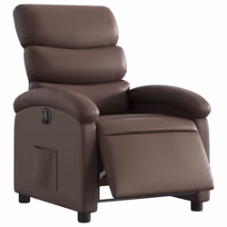 Poltrona Reclinabile Elettrica Marrone in Similpellecod mxl 91857 - Vista aggiuntiva 3