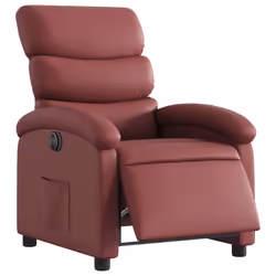 vidaXL Poltrona Reclinabile Elettrica Rosso Vino in Similpelle - Vista aggiuntiva 3