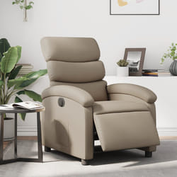 vidaXL Poltrona Reclinabile Elettrica Cappuccino in Similpelle
