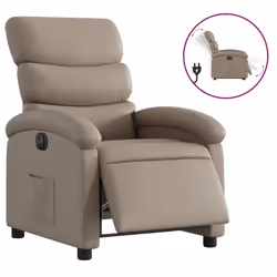 vidaXL Poltrona Reclinabile Elettrica Cappuccino in Similpelle - Vista aggiuntiva 2
