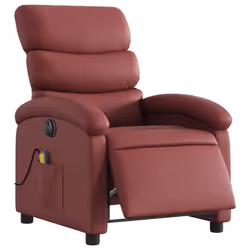Poltrona Massaggiante Reclinabile Rosso Vino in Similpellecod mxl 91863 - Vista aggiuntiva 3