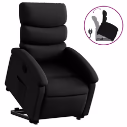 Poltrona Alzapersona Reclinabile Nera in Similpellecod mxl 89669 - Vista aggiuntiva 2