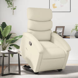 Poltrona Alzapersona Reclinabile Crema in Similpellecod mxl 113667