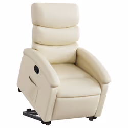 Poltrona Alzapersona Reclinabile Crema in Similpellecod mxl 113667 - Vista aggiuntiva 3