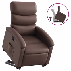 Poltrona Alzapersona Reclinabile Marrone in Similpellecod mxl 85093 - Vista aggiuntiva 2