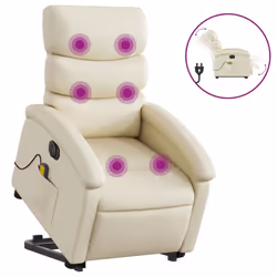 VidaXL 3204055, Ecopelle, Crema, Schiuma, 110 kg, 700 mm, 920 mm