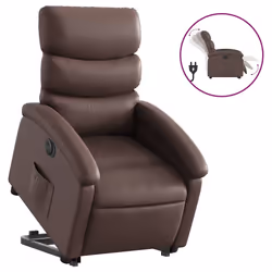 Poltrona Alzapersona Reclinabile Marrone in Similpellecod mxl 85104 - Vista aggiuntiva 2