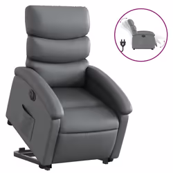 Poltrona Alzapersona Reclinabile Grigio in Similpellecod mxl 113669 - Vista aggiuntiva 2
