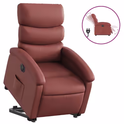 vidaXL Poltrona Alzapersona Reclinabile Rosso Vino in Similpelle - Vista aggiuntiva 2