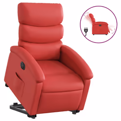 vidaXL Poltrona Alzapersona Reclinabile Elettrica Rossa in Similpelle - Vista aggiuntiva 2