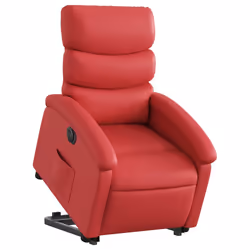 vidaXL Poltrona Alzapersona Reclinabile Elettrica Rossa in Similpelle - Vista aggiuntiva 3