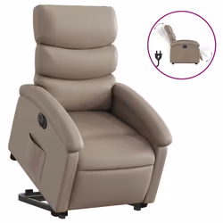 Poltrona Alzapersona Reclinante Elettrica Cappuccino Similpellecod mxl 113672 - Vista aggiuntiva 2