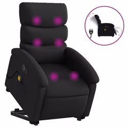 Poltrona Alzapersona Massaggiante Elettrica Nera in Similpellecod mxl 85117 - Vista aggiuntiva 2