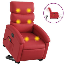 VidaXL 3204066 sedia massaggiante elettrica Rosso Ecopelle