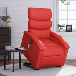 VidaXL 3204066 sedia massaggiante elettrica Rosso Ecopelle - Vista aggiuntiva 2