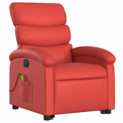 VidaXL 3204066 sedia massaggiante elettrica Rosso Ecopelle - Vista aggiuntiva 4