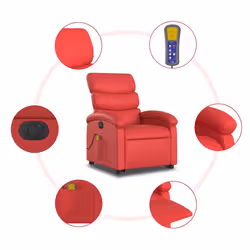 VidaXL 3204066 sedia massaggiante elettrica Rosso Ecopelle - Vista aggiuntiva 8