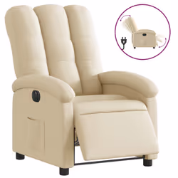 Poltrona Elettrica Reclinabile Crema in Tessutocod mxl 91867 - Vista aggiuntiva 2
