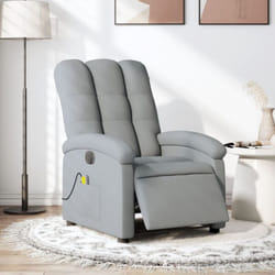 Vidaxl - Poltrona Reclinabile Massaggio Elettrica Grigio Chiaro Tessuto 54633