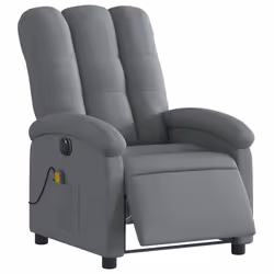 Poltrona Reclinabile Massaggio Elettrica Grigio Scuro Tessutocod mxl 109243 - Vista aggiuntiva 3