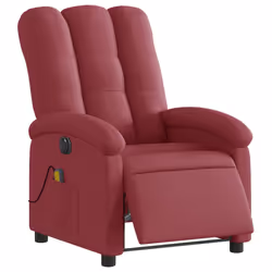 Poltrona Massaggiante Reclinabile Elettrica Rosso Vino Tessutocod mxl 109028 - Vista aggiuntiva 3