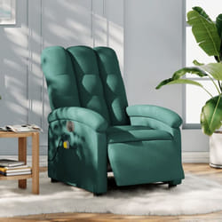 Vidaxl - Poltrona Massaggiante Reclinabile Elettrica Verde Scuro Tessuto 391351