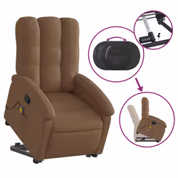 VidaXL 3204108 sedia massaggiante elettrica Marrone Tessuto - Vista aggiuntiva 6