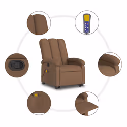VidaXL 3204108 sedia massaggiante elettrica Marrone Tessuto - Vista aggiuntiva 8
