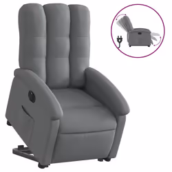 vidaXL Poltrona Alzapersona Reclinabile Elettrica Grigio Scuro Tessuto - Vista aggiuntiva 2