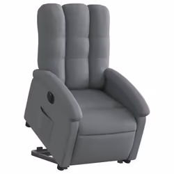 vidaXL Poltrona Alzapersona Reclinabile Elettrica Grigio Scuro Tessuto - Vista aggiuntiva 3