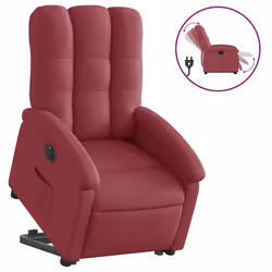 vidaXL Poltrona Alzapersona Reclinabile Elettrica Rosso Vino Tessuto - Vista aggiuntiva 2