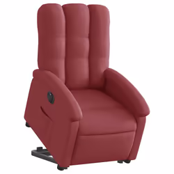 vidaXL Poltrona Alzapersona Reclinabile Elettrica Rosso Vino Tessuto - Vista aggiuntiva 3