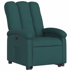 vidaXL Poltrona Alzapersona Reclinabile Elettrica Verde Scuro Tessuto - Vista aggiuntiva 3