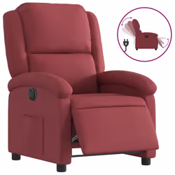 vidaXL Poltrona Elettrica Reclinabile Rosso Vino in Tessuto - Vista aggiuntiva 2