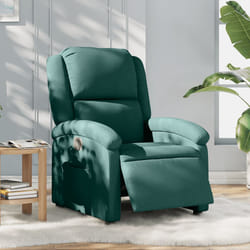 vidaXL Poltrona Elettrica Reclinabile Verde Scuro in Tessuto