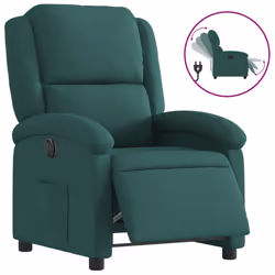 vidaXL Poltrona Elettrica Reclinabile Verde Scuro in Tessuto - Vista aggiuntiva 2